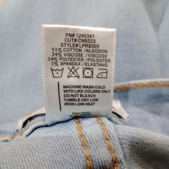 Luna Nora Light Wash Skinny Patch Jeans Size 16 Slimming Denim High Waist - Picture 15 of 15